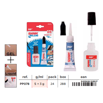 INSTANT GLUE WITH BRUSH 5 g + GEL 3 g